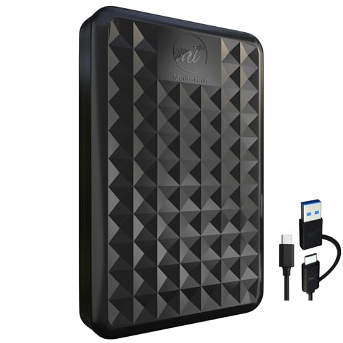 ModusTech 500GB Portable External Hard Drive USB 3.0/Type-C – Slim High-Speed HDD for Backup,...