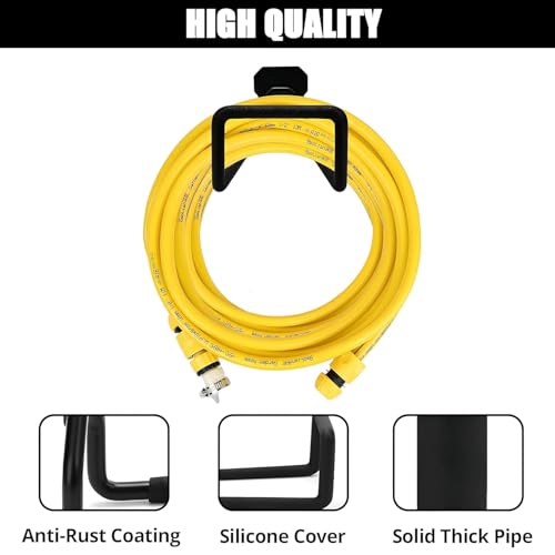Image of EIDER 1 Pcs Hose Holder Stand Wall Mount, Heavy Duty Garden Hose Hanger Reel, Metal Water Pipe Tube Hooks Rack for Outside Yard, Garage, Storage Organizer (Hose 001)