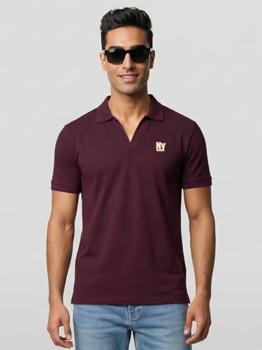 Image of Veirdo Men's Stylish Polo T-Shirt with Chest Pocket Print, Regular Fit Half Sleeve Casual Wear, Solid Summer Fashion for Office, Travel & Outings (S-2XL)