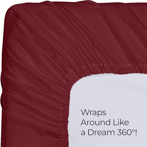 Image of Utopia Bedding Full Fitted Sheet - Bottom Sheet - Deep Pocket - Soft Microfiber - Shrinkage and Fade Resistant - Easy Care -1 Fitted Sheet Only (Red Burgundy)