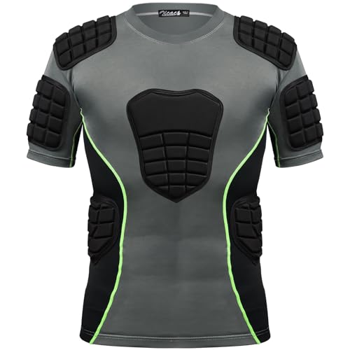 Zicac Atmungsaktiv Compression Shirt, Aufprallschutz Protektorenweste, Kompressionsshirt Herren Multidirektionaler Schutz Sport Shirt Männer für Fußball Basketball Baseball Curling Rugby Radfahren Zicac Atmungsaktiv Compression Shirt, Aufprallschutz Protektorenweste, Kompressionsshirt Herren Multidirektionaler Schutz Sport Shirt Männer für Fußball Basketball Baseball Curling Rugby Radfahren