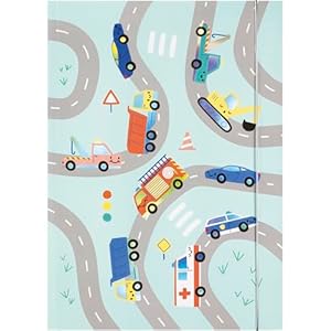 folia 69023 - Sammelmappe A3 HOTFOIL VEHICLES, Zeichenmappe aus FSC-Mix Papier mit Folienveredelung, Mappe aus stabilem Karton mit Gummiband