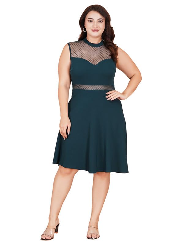 ameeza Women's Sleeveless Casual Swing A Line Plus Size Midi Dresses-picture-46