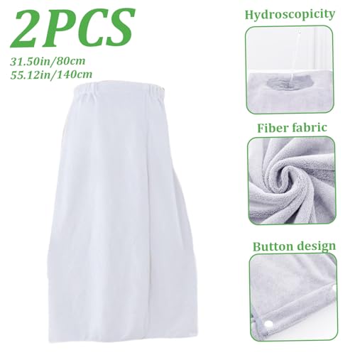 Peignoir de spa serviettes microfibre respirante blanc - 2
