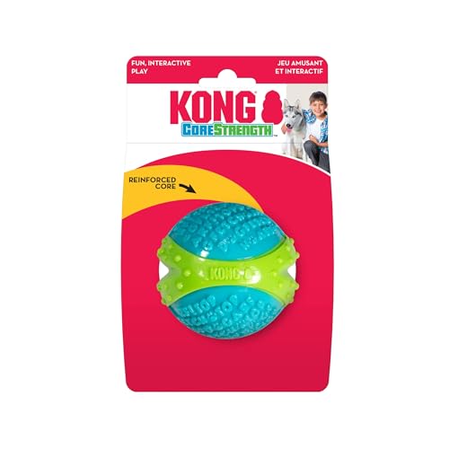 KONG – CoreStrength Ball - Langlebiges Kauspielzeug für Zahnpflege – Für Große Hunde