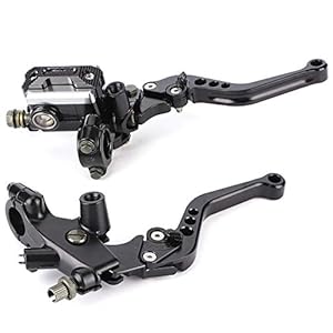 Universel Moto Frein Embrayage Maître-cylindre, 1 Paire 7/8″(22mm) Réservoir Leviers Gauche et Droite Ensemble remplacement pour la Plupart des Motos pour motorcycle levers guidon 600 bandit anodisé