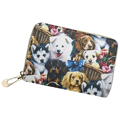 Poceacles Mini Leather Accordion Wallet with 20 Slots Cover