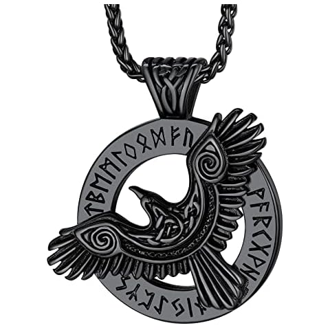 Richsteel Gothic Black Raven Pendant Necklace Cover