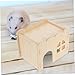 Abaodam Rustic Wooden Hamster Hideout for Small Pets Breathable Rat House Hollow Window Design for Secure Resting and Play Small Animal Habitat