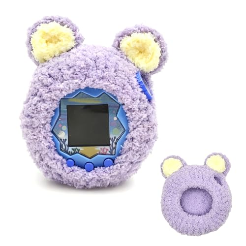xcivi Handmade Protective Case for Tamagotchi Paradise, Cover for Tamagotchi Paradise Interactive Virtual Pet, Hand-Knitted Yarn Protective Cover (Purple)