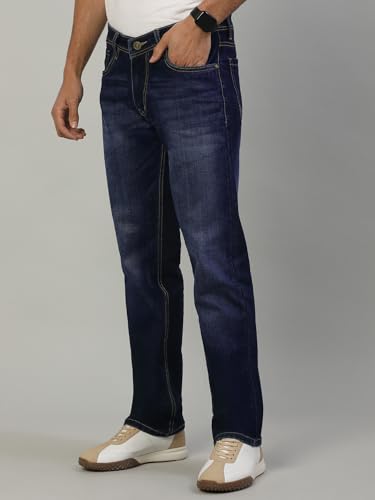 Image of LOUIS STITCH Men's Mid Rise Raw Wash Regular Fit Jeans (LSJNS-CF)