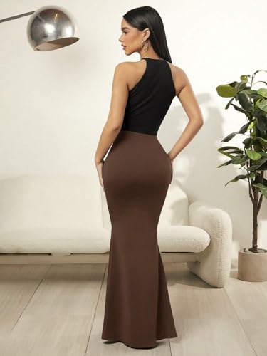 Solid Color High Waist Asymmetrical Hem Midi Skirt 2025 Fashion Skirts for Women2