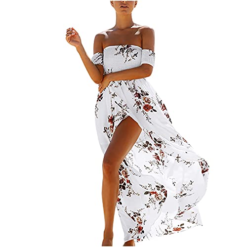 Robes d'été pour femme - Tendance - Sexy - Manches courtes - Ample - Décontracté - Pour la plage - Blanc - XL Cover