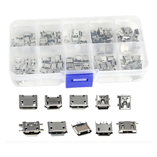 Kit 100 Piezas Conectores Micro USB Hembra 5 Pines miniatura 1