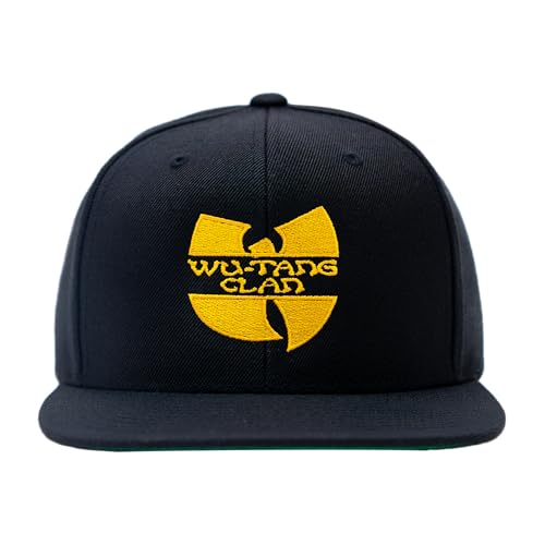 Casquette snapback Wu-Tang Clan noir et jaune brodée pour style hip-hop