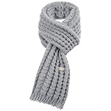 Grevosea Kids Knitted Scarf, Winter Fashion Solid Color Toddler Baby Warm Neck Wrap for Girls Boys 150 * 20cm/59.1 * 7.87inch (Grey)