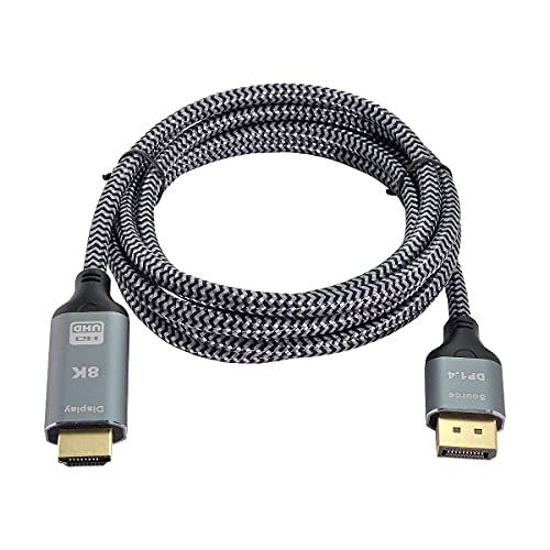 Cablecc DisplayPort1.4ソースからHDMI2.0ディスプレイ8KUHD 4KDPからHDMIオスモニターケーブルコネクタ1.8m6ft