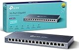 TP-Link TL-SG116 16-Port Desktop Gigabit Network Switch, Green Power-Saving Ethernet Splitter, Support 802.1p/DSCP QoS and IGMP Snooping Function, Wall-Mounting Design, Plug & Play