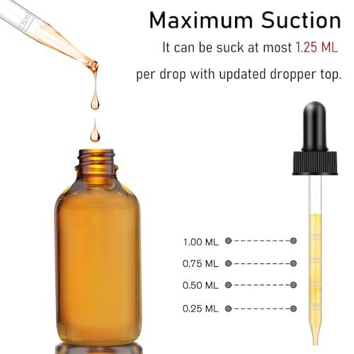 Bumobum 4 oz Dark Amber Dropper Bottles with Measured Dropper, 48 Pack Glass Eye Dropper Bottle for Essential Oils with Funnel, Labels & Pipette, Tincture Bottle (Unbreakable Plastic Eye Dropperz) by Bumobum - Image 3