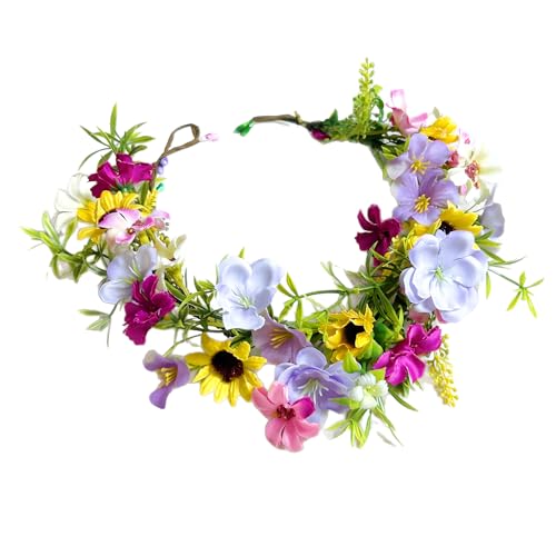 KorViSHOW Fairy Flower Crown Headband, Sunflower Daisy Floral Headpiece