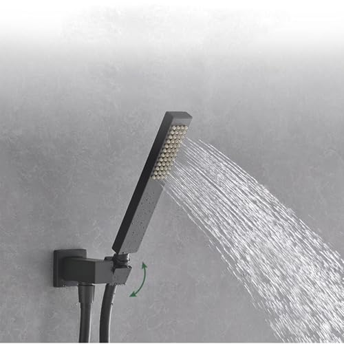 Système de douche cascade et colonne de douche noire avec pommeau de 10''