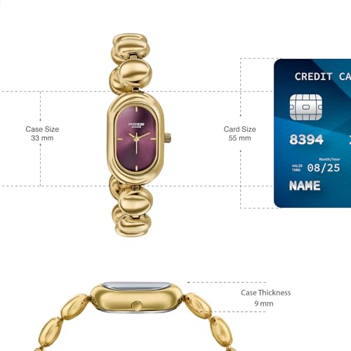 Image of Sonata Poze 8 Quartz Analog with Plum Dial IPG Alloy Strap Watch for Women - SP80173YM01W