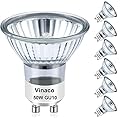 Vinaco GU10 Bulb, 6 Pack Halogen 120V 50W, Dimmable, MR16 GU10 Light Bulb with Long Lasting Lifespan, gu10+c for Track&Recessed Lighting, Gu10 Base Bulb, 50W MR16/FL/GU10, Warm White