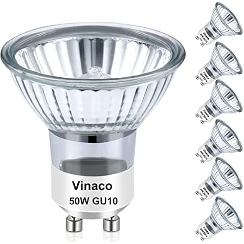 Vinaco GU10 Bulb, 6 Pack Halogen GU10 120V 50W Cover