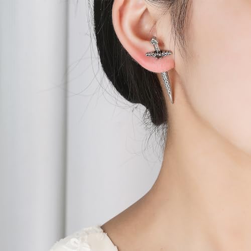 HANRESHE Sword Stud Stud Earrings for Men Stainless Steel Sword Cross Gothic Earrings Jewelry2