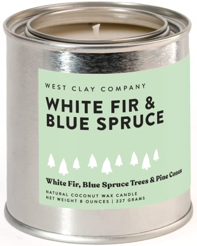 Christmas Candles | White Fir Blue Spruce Candle | Pine Spruce Candle | Christmas Scented Candles | Winter Candle, Holiday Candles | Christmas Decor, Xmas Candles | Festive Evergreen