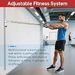 Resistance Bands Wall Anchor Exercise Equipment Platform Base(Length 40"),Adjustable Wall-Mounted Anchor Multi-Purpose Fitness System for Complete Full Body Strength Training (No Bands Included) - Image 5