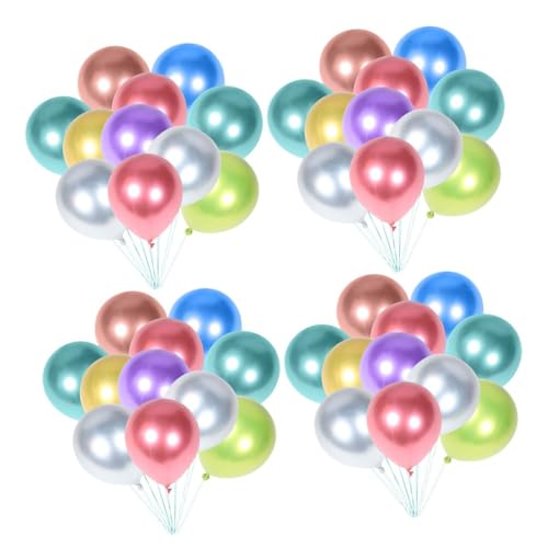 FUNOMOCYA 50pcs Metallic Latex Balloons 10 Inch 1.8g Mixed Colors