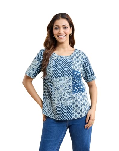 T-shirt en coton indigo pour vos journées d'été décontractées