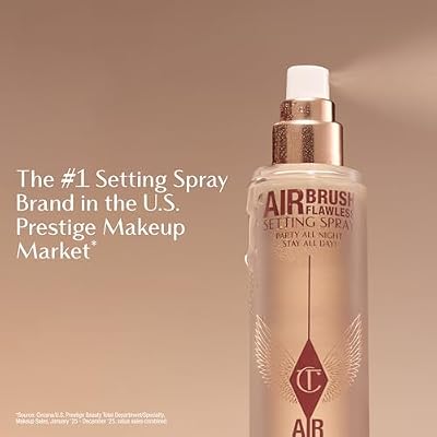 Charlotte Tilbury Airbrush Flawless Setting Spray - Ultra-Fine Hydrating Mist to Prime & Set Makeup Up to 16Hr Soothes and Blurs Skin, Waterproof, Wedding Makeup