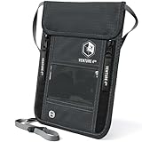 Venture 4th Travel Neck Pouch With RFID Blocking - Travel Wallet Passport Holder (Grey)
