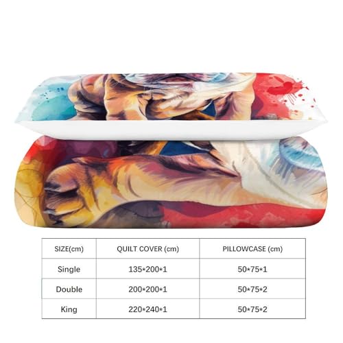 Parure de lit chien microfbre 135x200 2 pièces housse et taie