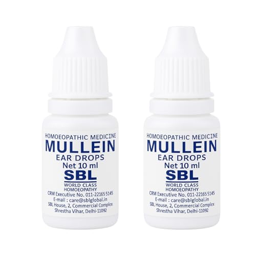 SBL Mullein Ear Drops (2x10ml) for Infections, Earache | Effective Relief for Pain, Swimmer's Ear, Excessive and Hardened Wax | Wax Removal Solution.