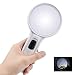 Produktbild 10X Lightweight Handheld Lupe Vergrößerung mit 3 LED-Leuchten, 75mm hohe Klarheit Objektiv Lupe zum Lesen Hobby Crafts Computer Repair und Schmuck Lupe - Weiß und Schwarz, white