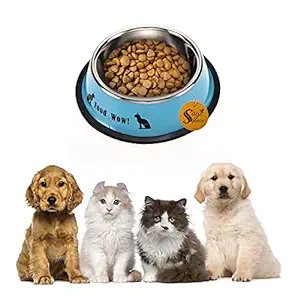 Sage Square Heavy Quality, Round Shape, Anti Skid, Stainless Steel Food / Drink Bowl for Dog / Cat / Puppy / Kitten / Rabbit / Guinea Pig / Other Pets (200ml) (Random)