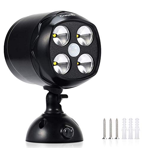 Motion Activated LED Night Light,CrazyFire LED Motion Security Light,Wireless LED Motion Spotlight Indoor Outdoor Flood Lights,Powered by 4pcs D-Cell Batteries (43w Led Bulbs,White 600 Lumens)