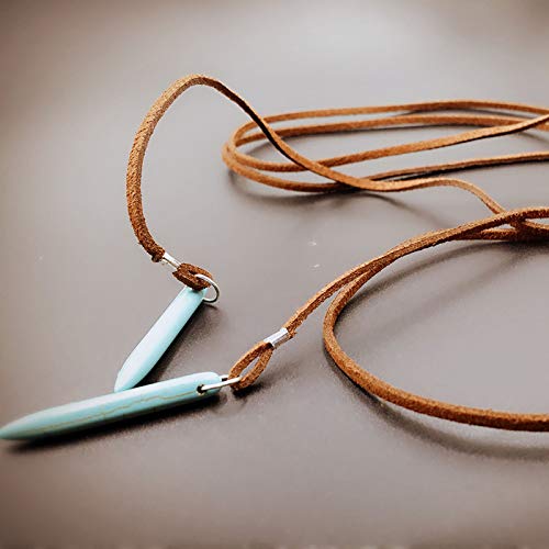 Yienate Choker-Halskette, aus Samt, Gothic-Stil, türkiser Anhänger, Boho-Halskette, Schmuck für Frauen und Mädchen, Braun