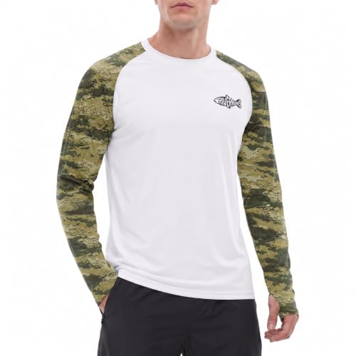 Riverruns Men's Camo Raglan Sleeve Graphic Shirt, UPF50+ Outdoor Top - image 1