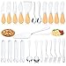Aowex Russian Piping Tips Set Cake Decorating Kit Baking Supplies Cake Decorations Russian Piping Nozzles DIY Baking Tools for Making Dessert Pastry Cupcake (13Pcs)