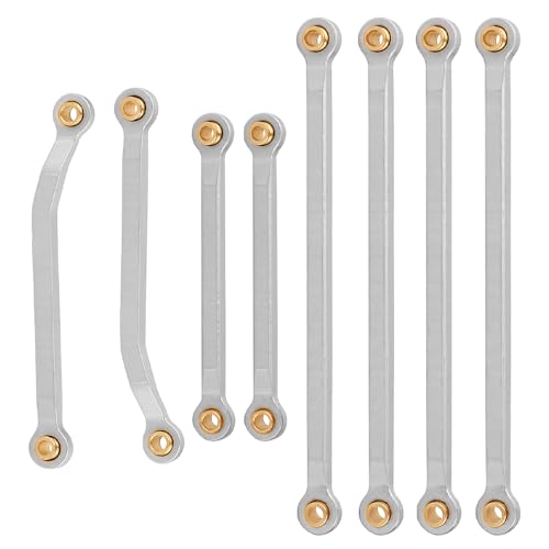 RZXYLRC TRX4M Metal High Clearance Chassis Link Rods Linkage Set for TRX-4M K10 High Trail Pickup 1/18 RC Off-Road Crawler Original Stock Upgrade Parts (Silver)-54623
