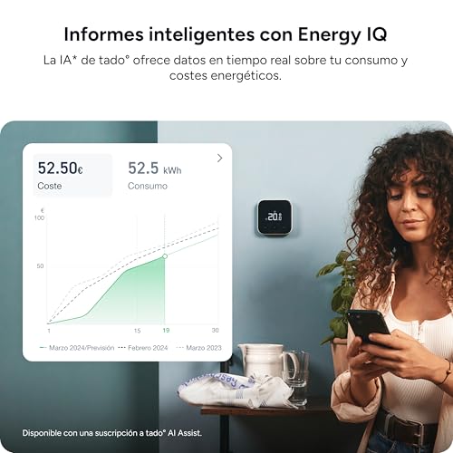 Miniatura 9 de Tado Termostato Inteligente X, Starter Kit, Termostato Con Cable Y Bridge X, Aplicación Y Altavoz Inteligente Alexa, Siri, Google Assistant , Instalación Sencilla