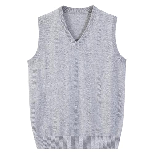 Sweater Vests for Men Classic V Neck Sleeveless Pullover Knitwear Casual Textured Knitted Vests Plus Size Waistcoat