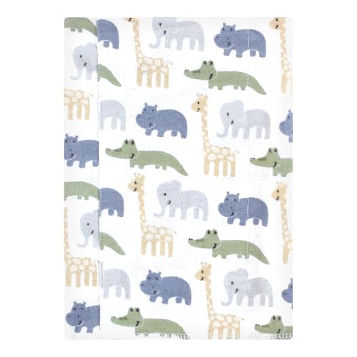 Image of Hudson Baby Cotton Flannel Burp Cloths 7-Pack, Wild Leaf Safari, One Size
