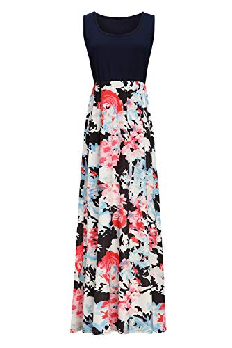 Image of Lacavocor Womens Summer Maxi Dress Tank Top Sleeveless Long Dresses