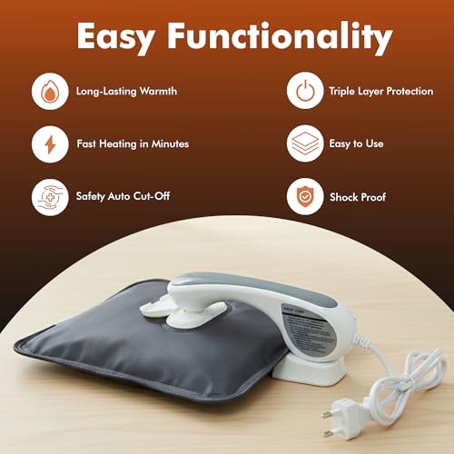 RARECARE Electric Hot Water Bag for Pain Relief, Silver Graphite Grey - Image 6