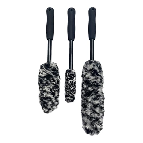 Tek Automotive 3Pcs Microfibre Wheel Woolies – Ultra Soft Alloy Wheel Brush Set for Rims, Grills, Calipers & Exhausts – Scratch Safe, Durable, No Splatter Design for Car Washing & Detailing